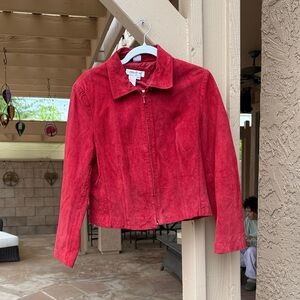 Coldwater Creek Cherry Red Suede Blazer